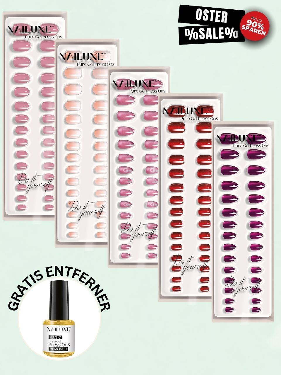 OSTER SALE 5er / Pure Gel Press On Set