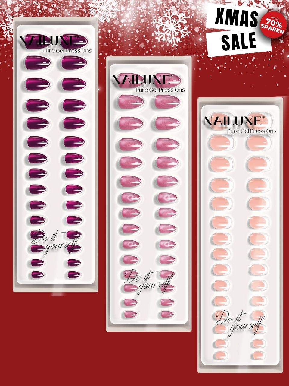 XMAS SALE 3er Pure Gel Press On Set