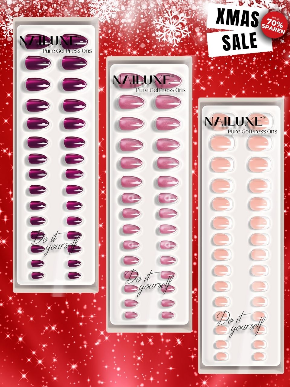 XMAS SALE 3er Pure Gel Press On Set