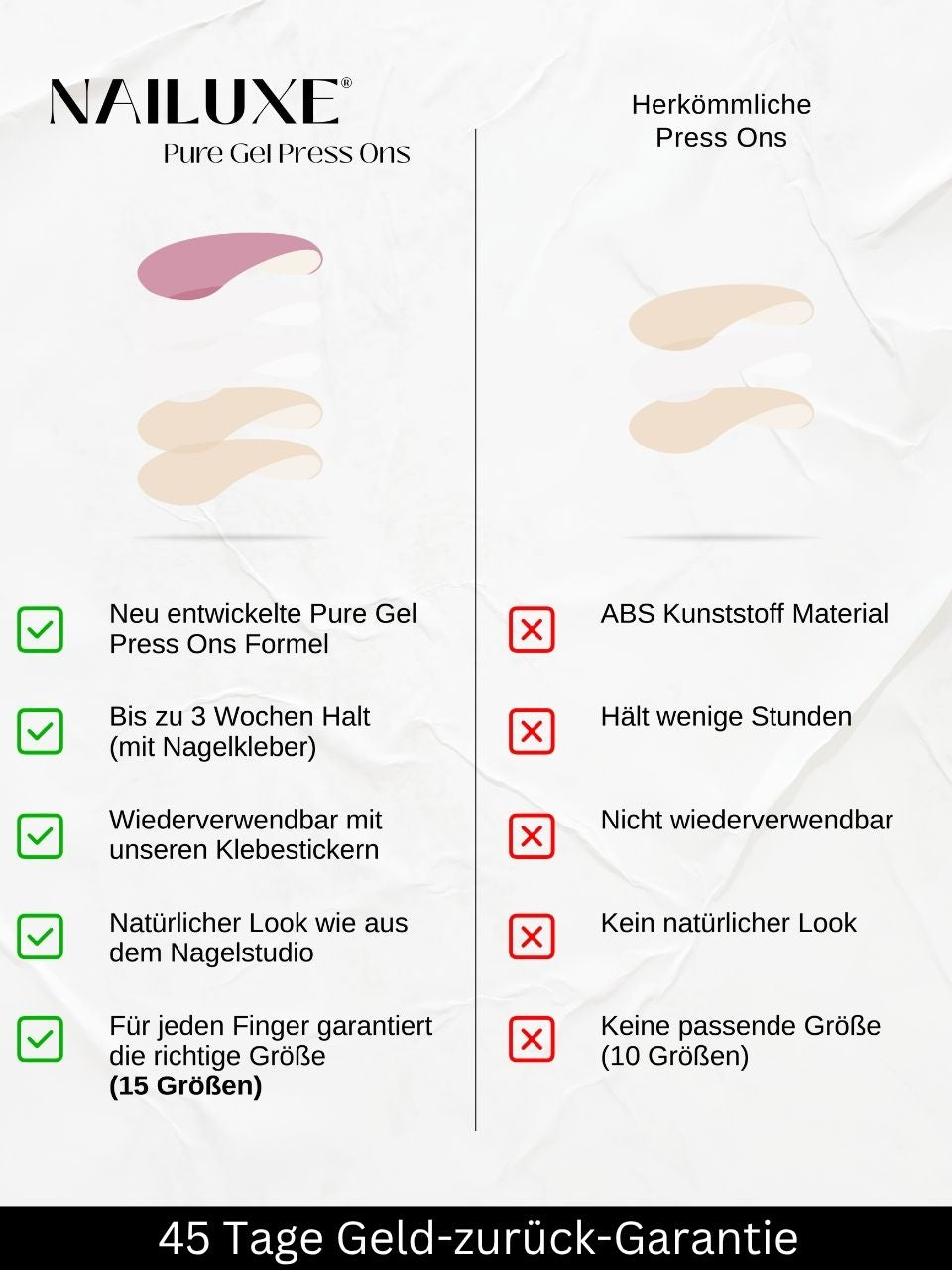 5er Pure Gel Press On Set