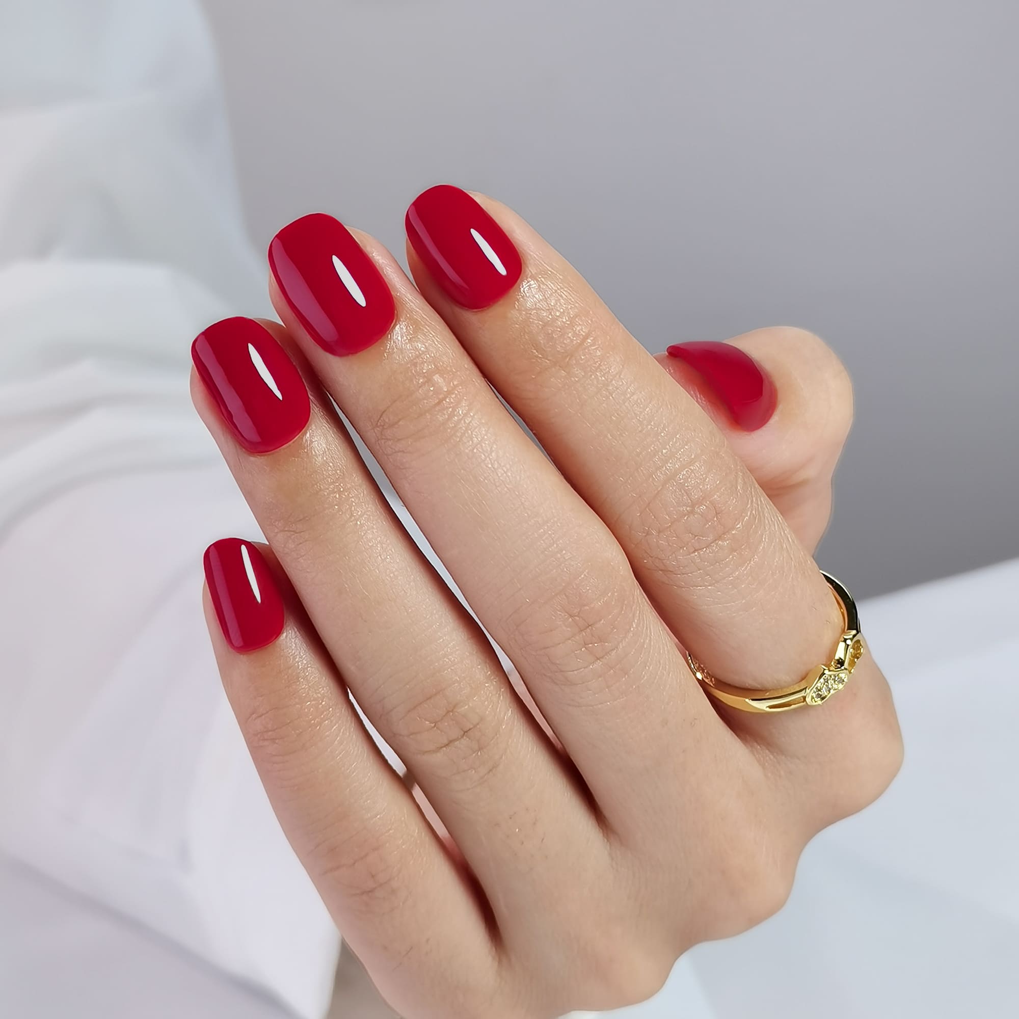 Bonfire Red - Short Round - Pure Gel Press On