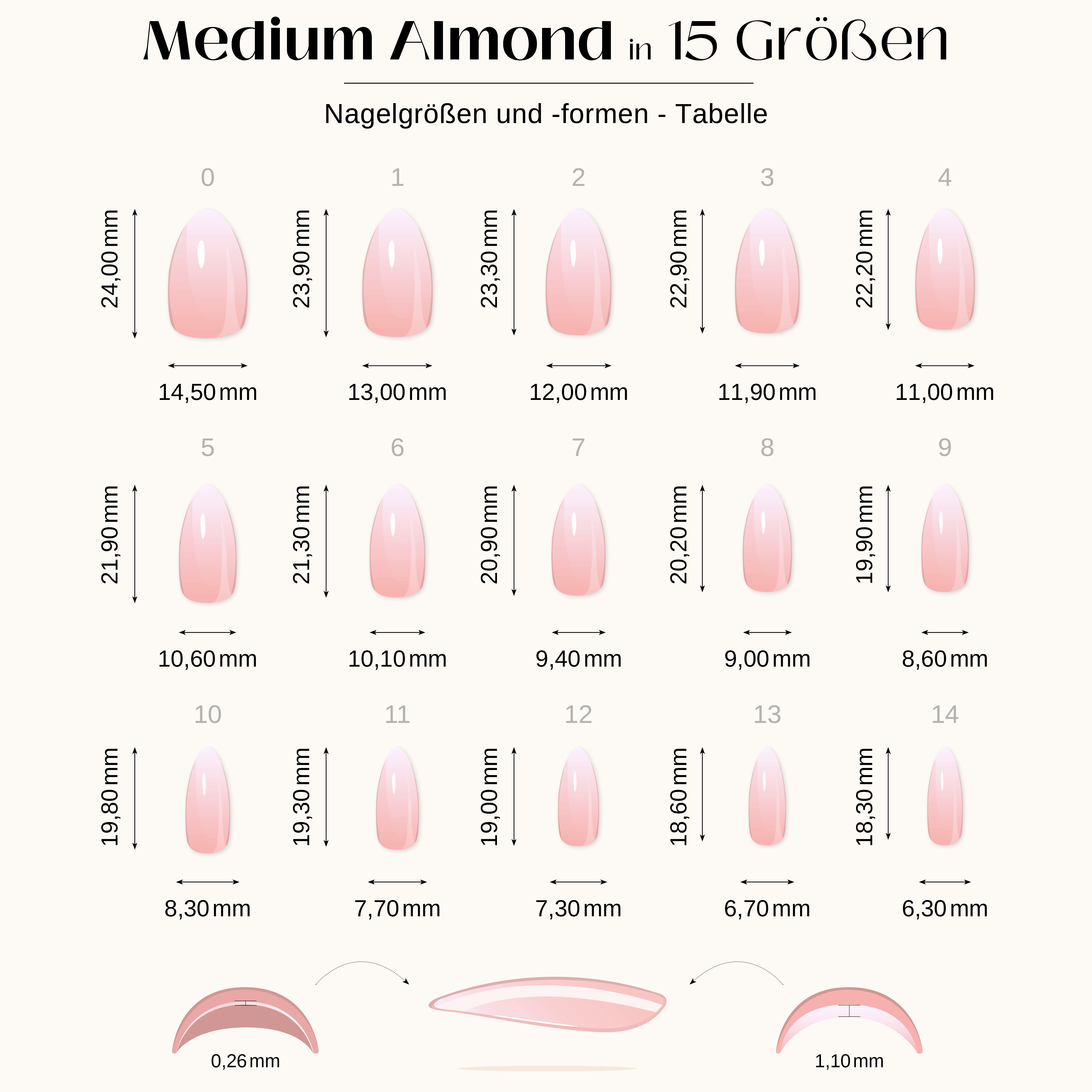 Pearly Shell - Medium Almond - Pure Gel Press On