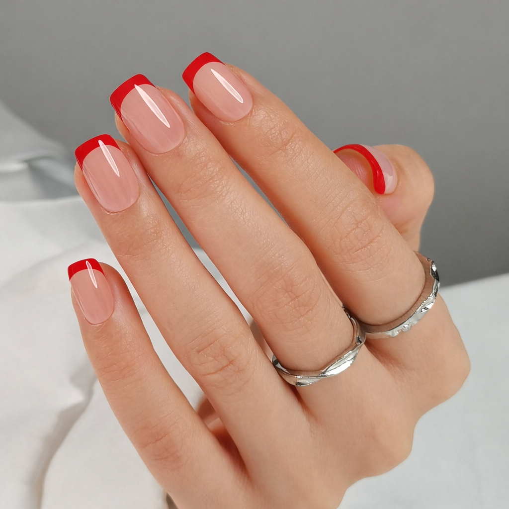 French Red - Short Square - Pure Gel Press On