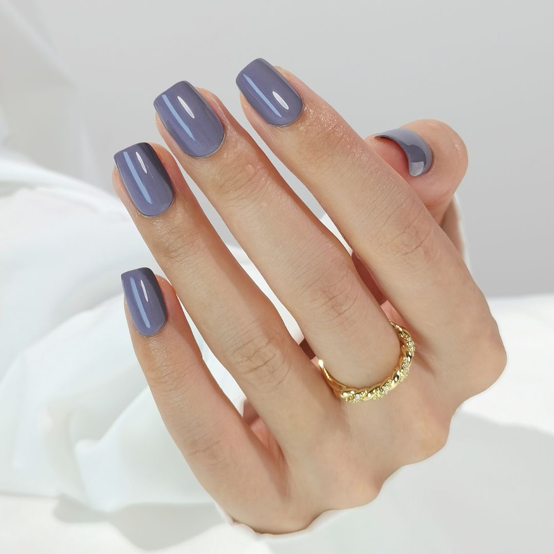 Grey Elegance - Short Square - Pure Gel Press On