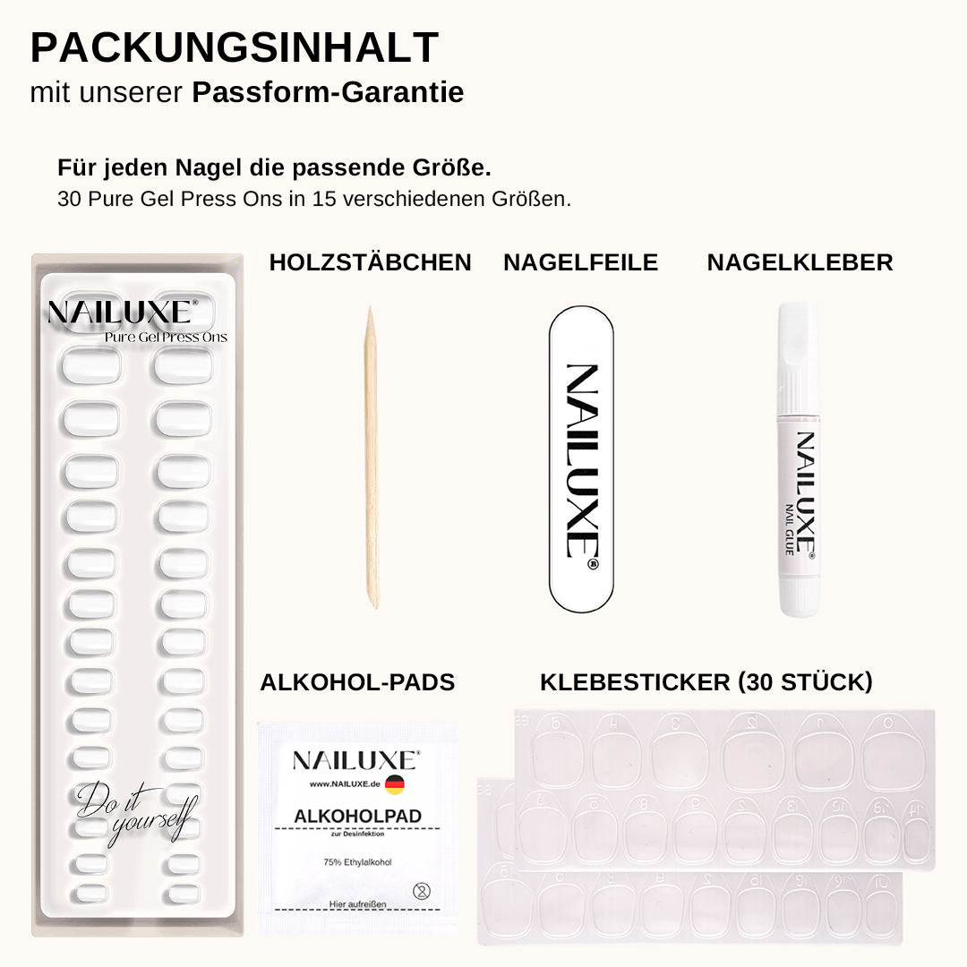 Coconut Kiss - Short Square - Pure Gel Press On