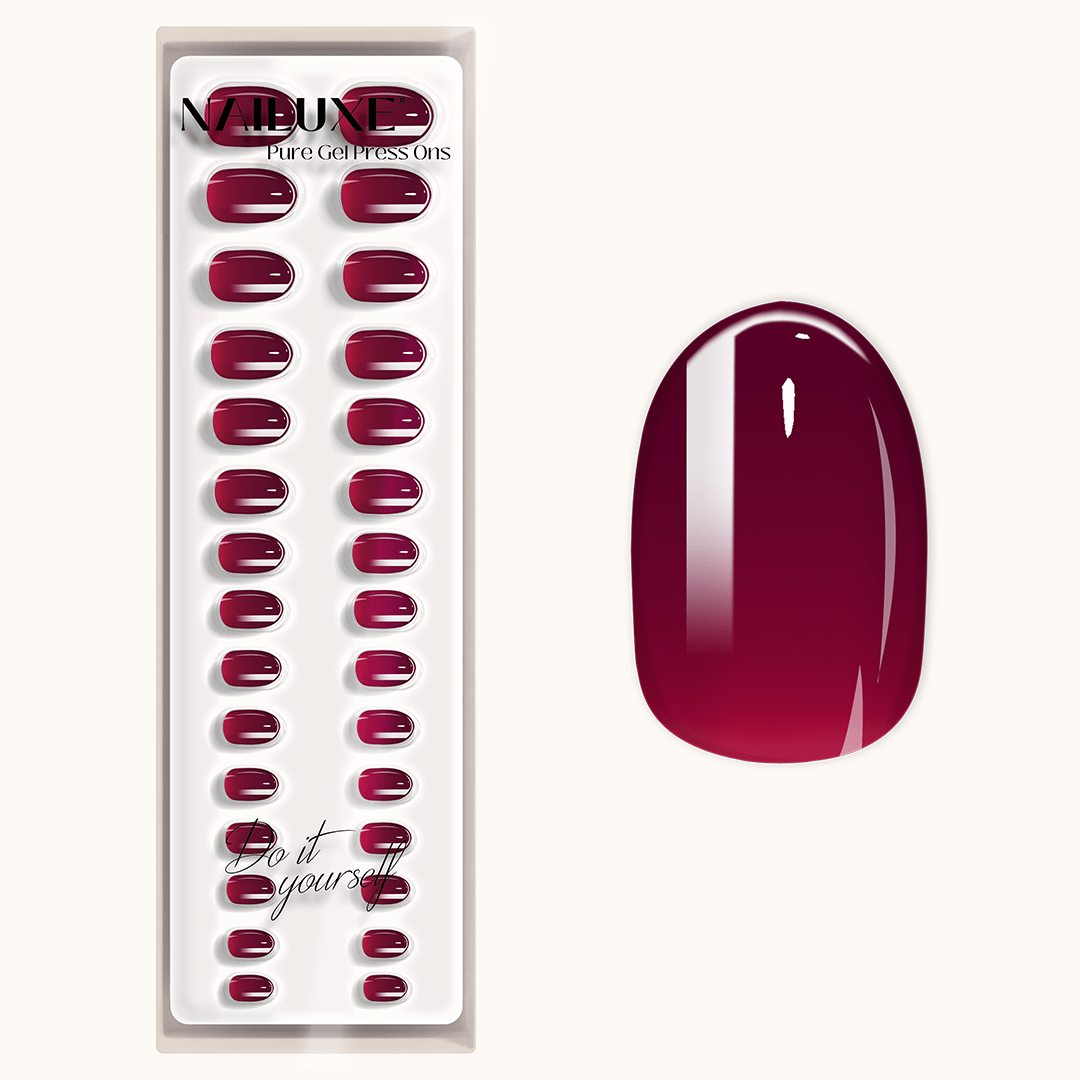 Bonfire Red - Medium Round - Pure Gel Press On