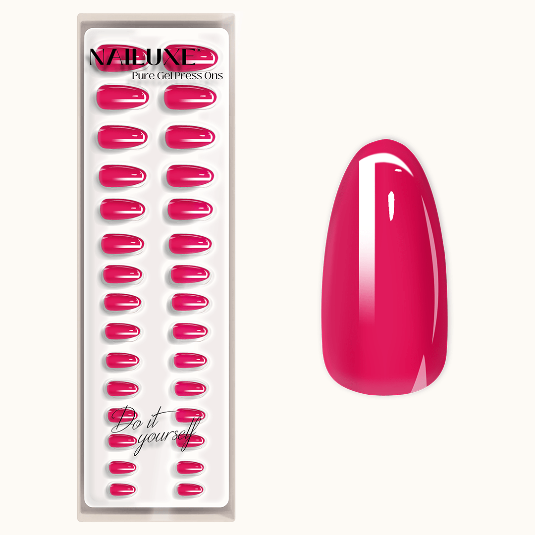 Raspberry Glow - Medium Almond - Pure Gel Press On