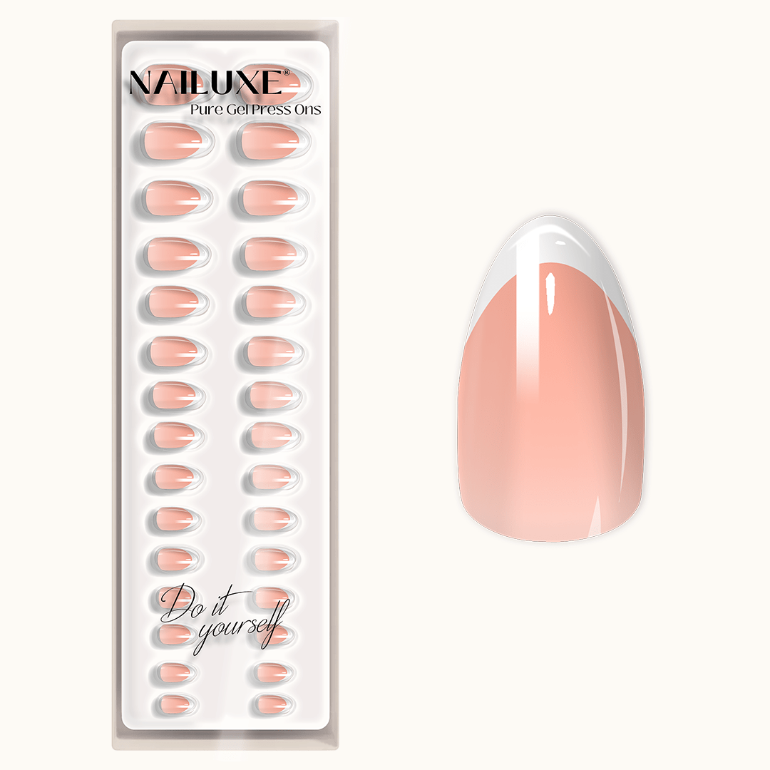 FRENCH NAIL NUDE - Short Almond - Pure Gel Press On