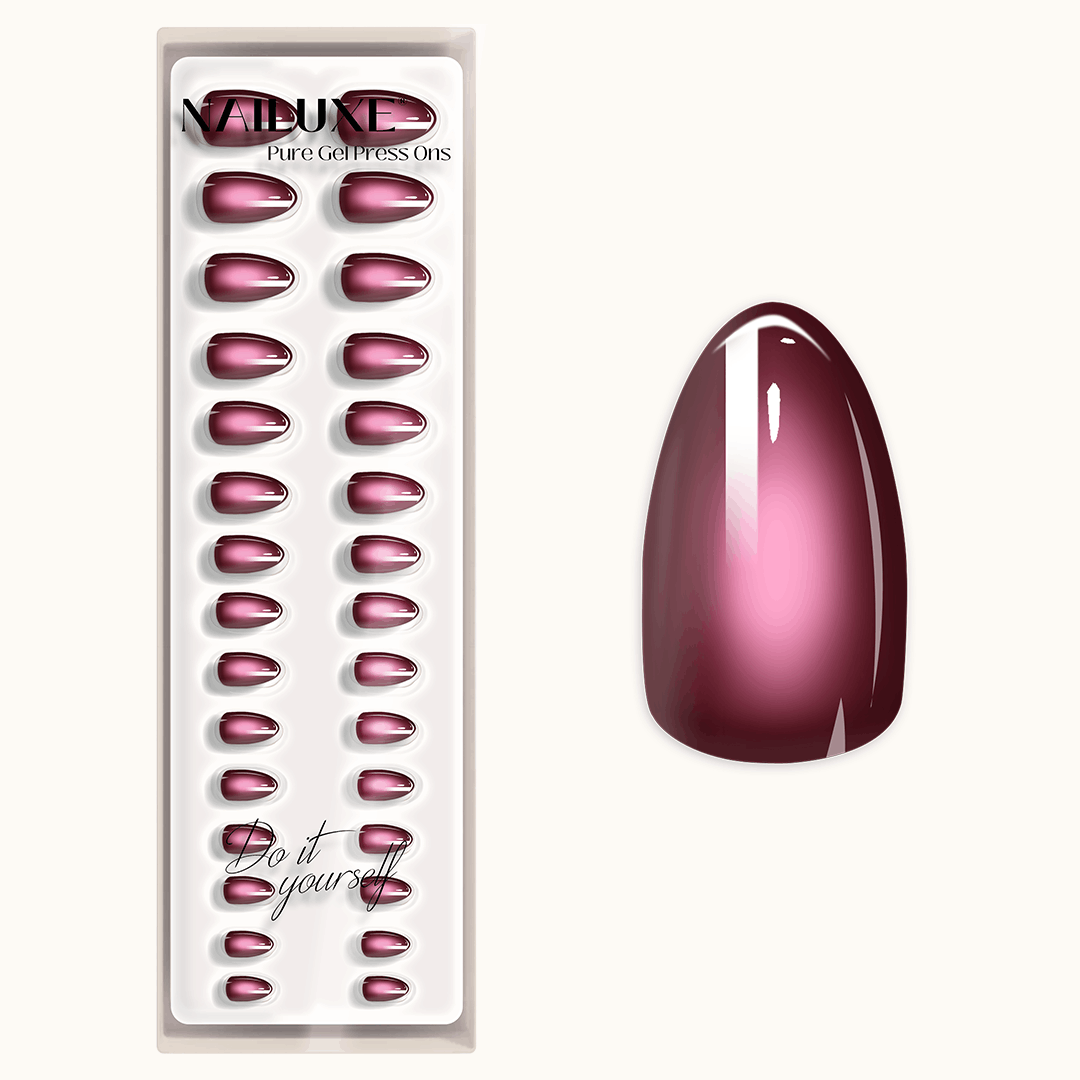 Berry Smoke - Short Almond - Pure Gel Press On