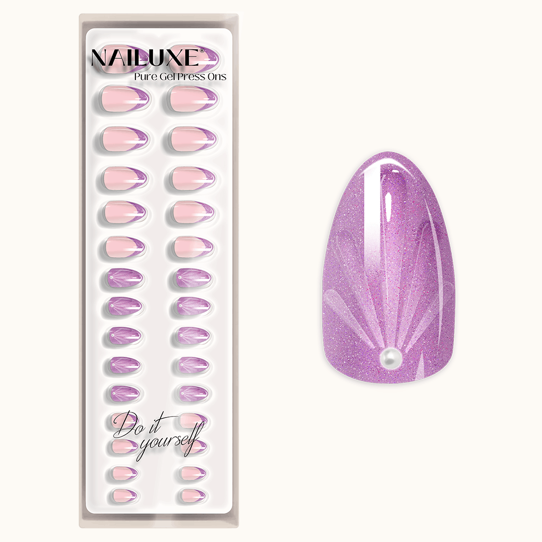 Mermaid Pearl - Short Almond - Pure Gel Press On