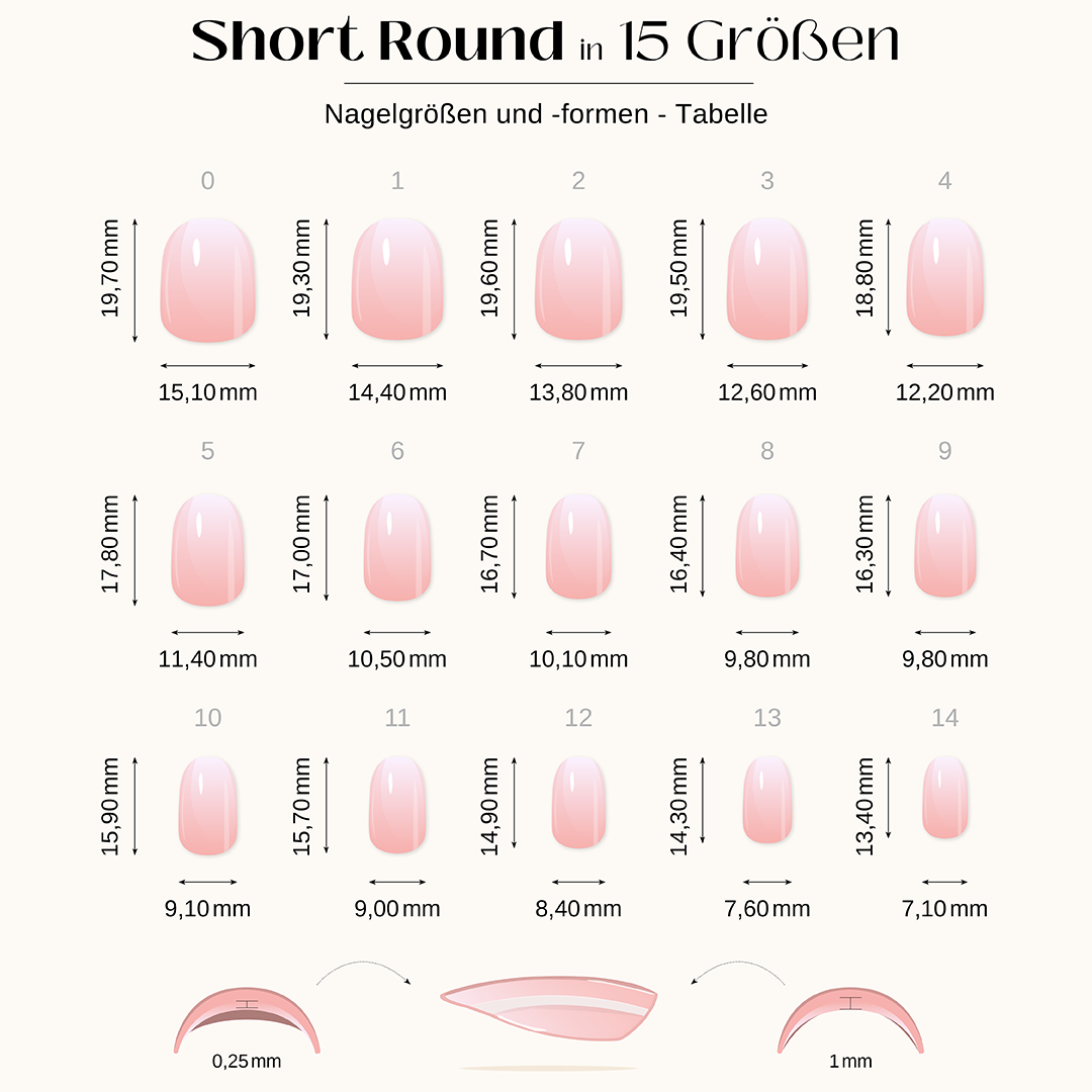 Baby Boomer Light - Short Round - Pure Gel Press On