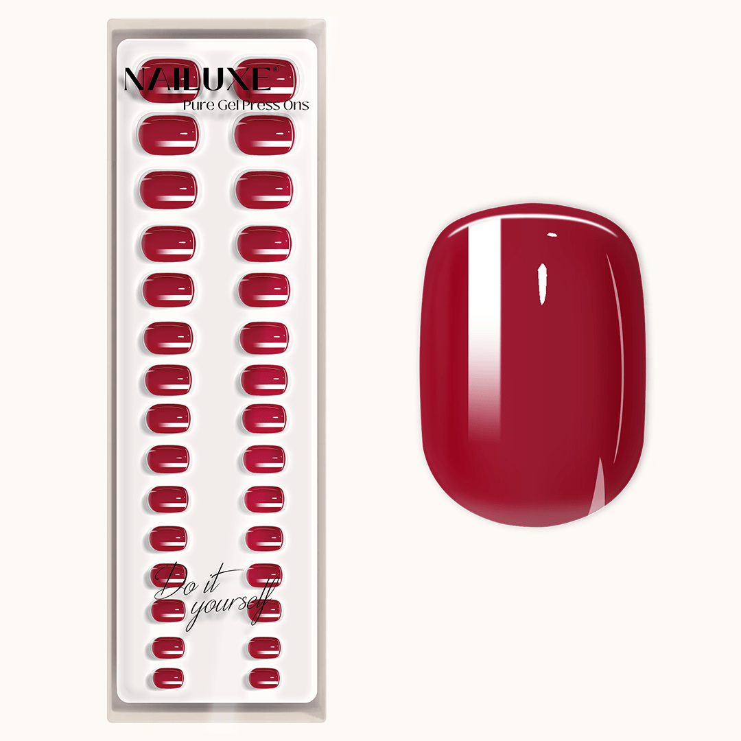 Bonfire Red - Short Round - Pure Gel Press On