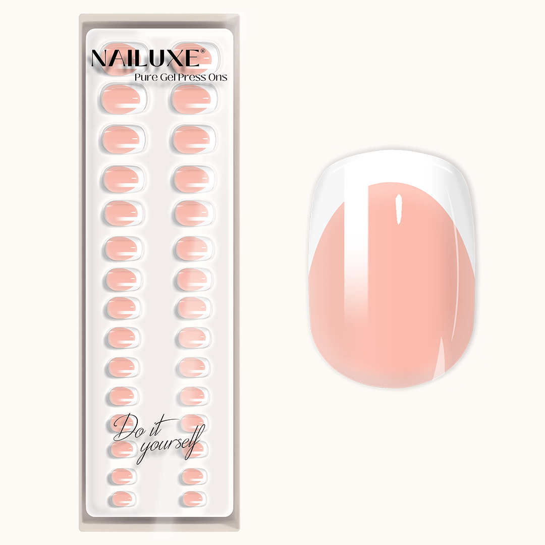 French Nail Nude - Short Round - Pure Gel Press On