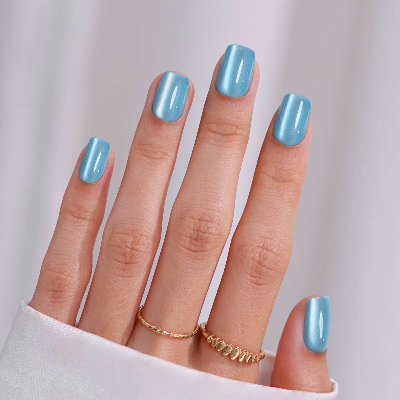 Cat Eye Lagoon- Short Square - Pure Gel Press On