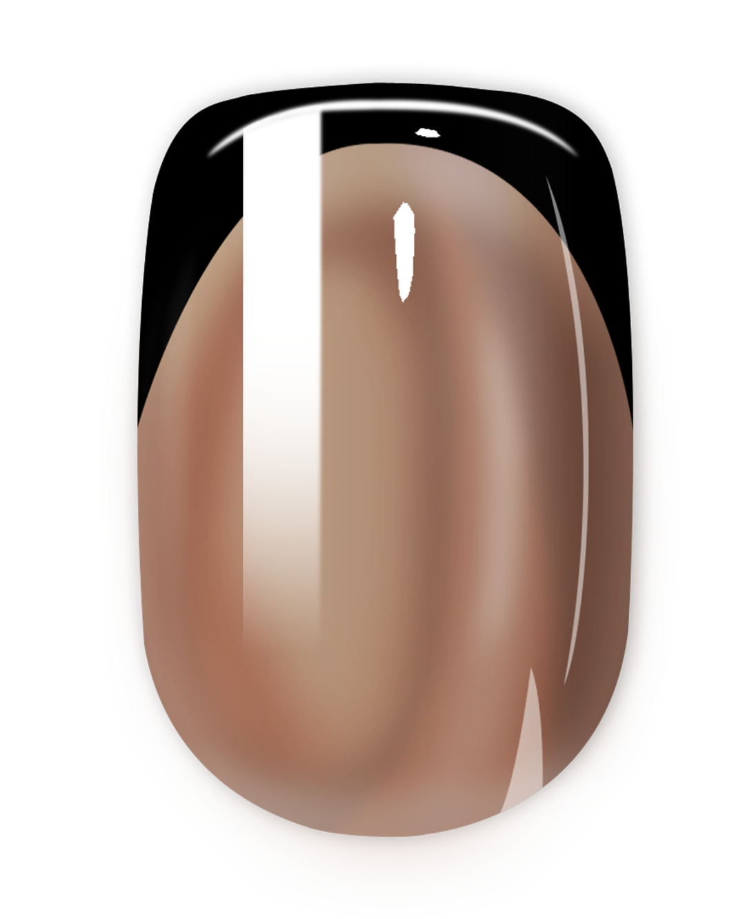 French Black Glow - Short Square - Pure Gel Press On