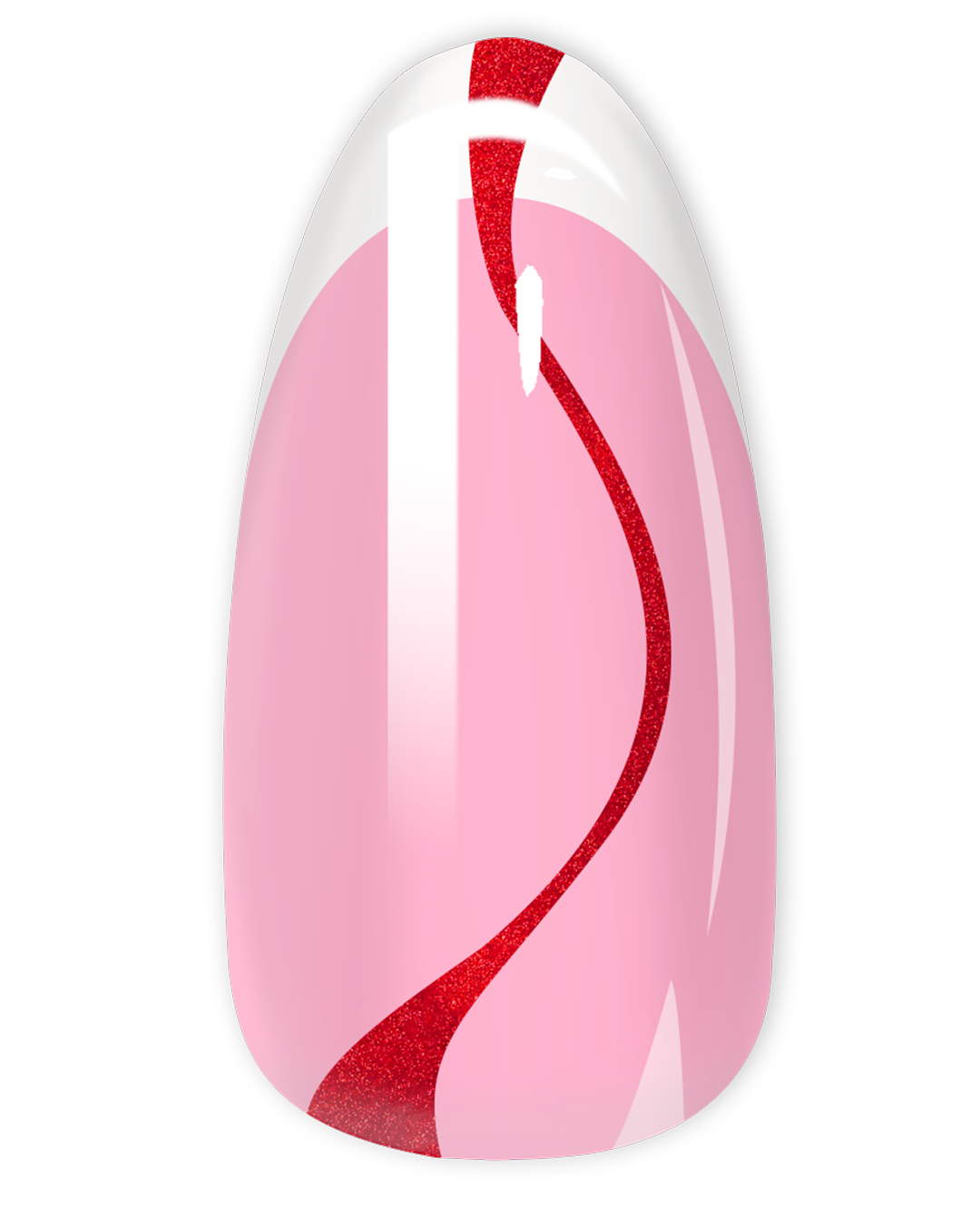 French Red Line - Medium Almond - Pure Gel Press On