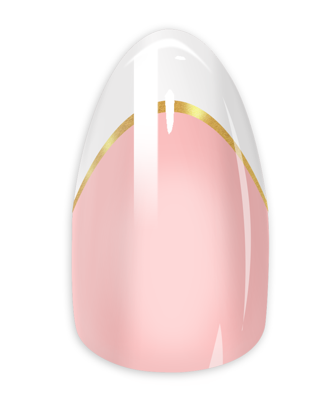 Short Almond FRENCH GOLD STRIPE