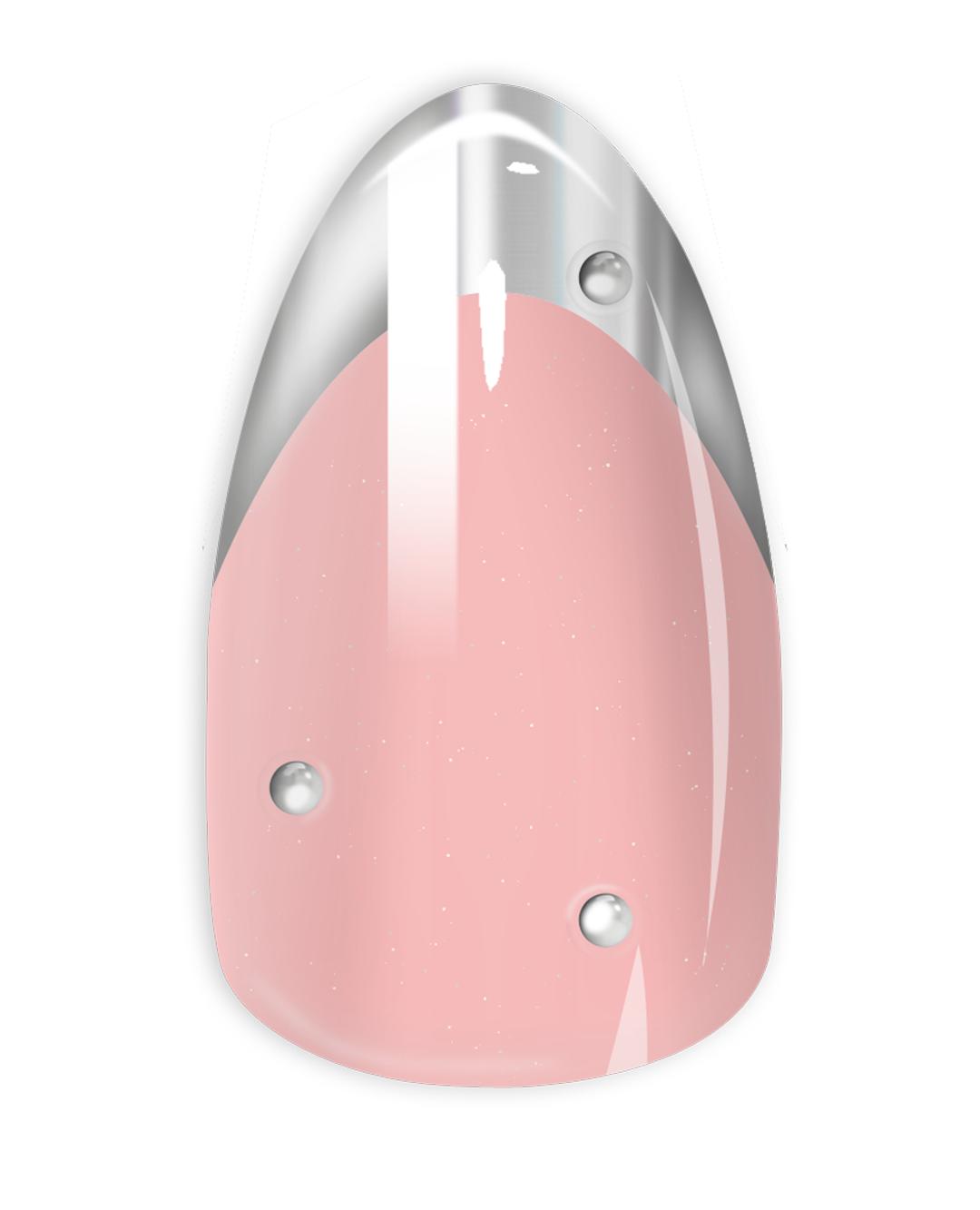 Short Almond FRENCH SILVER PEARL