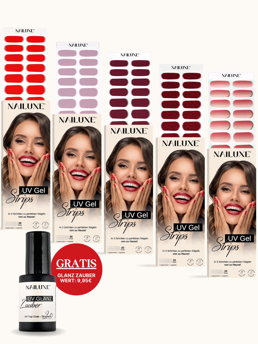 5er Set + Gratis UV Glanz Zauber / UV Gel Strips