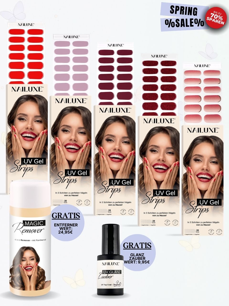 SPRING SALE 5er UV Set + GRATIS XL-ENTERNER + GRATIS UV GLANZ ZAUBER